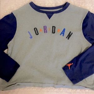 Gray/Blue Jordan Crop top shirt/ size small